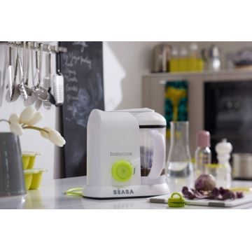 Beaba - Panela de cozer a vapor com varinha mágica BABYCOOK branco