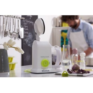 Beaba - Panela de cozer a vapor com varinha mágica BABYCOOK branco