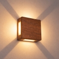 Brilagi - Aplique de parede exterior QUADRAY LED/6W/230V acabamento em madeira IP54