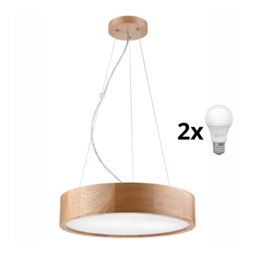 Brilagi - Candeeiro suspenso LED CARVALHO 2xE27/60W/230V carvalho diâmetro 37 cm