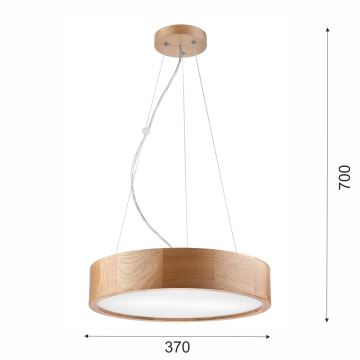 Brilagi - Candeeiro suspenso LED CARVALHO 2xE27/60W/230V carvalho diâmetro 37 cm