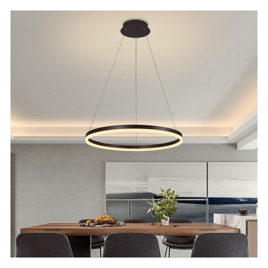 Brilagi - Candeeiro suspenso LED com regulação CIRCLE LED/42W/230V 3000-6500K castanho + comando