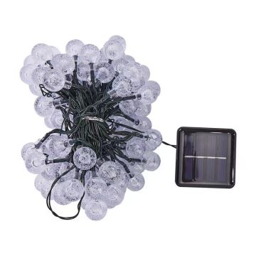 Brilagi - Corrente decorativa solar LED BUBBLE 200xLED/8 funções 20m IP65 branco quente