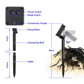 Brilagi - Corrente solar LED decorativa STARS 50xLED/8 funções 7m IP65 branco quente