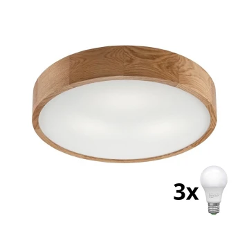 Brilagi - Iluminação de teto LED CARVALHO 3xE27/60W/230V carvalho diâmetro 47,5 cm