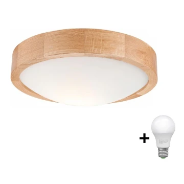 Brilagi - Iluminação de teto LED CARVALHO SLIM 1xE27/60W/230V carvalho diâmetro 27 cm