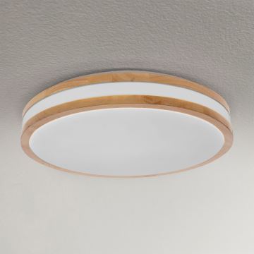 Brilagi - Iluminação de teto LED com regulação MOLINA LED/48W/230V 3000-6500K carvalho diâmetro 38 cm + comando