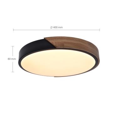 Brilagi - Iluminação de teto LED com regulação PILANA LED/48W/230V 3000-6500K carvalho diâmetro 40 cm + comando