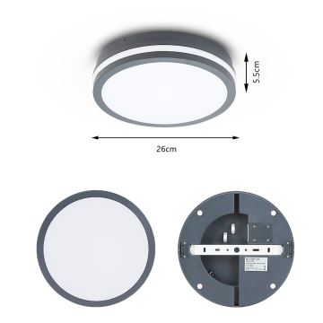 Brilagi - Iluminação exterior LED BENE LED/24W/230V diâmetro 26 cm antracite IP54