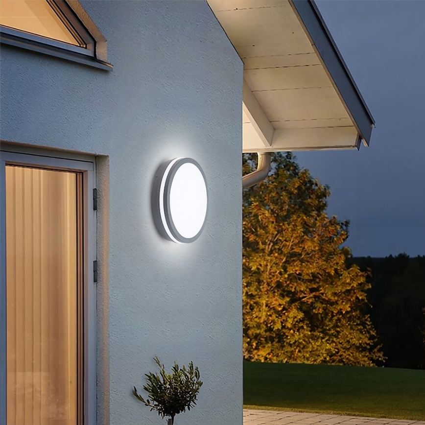 Brilagi - Iluminação exterior LED com sensor BENE LED/24W/230V diâmetro 26 cm antracite IP54