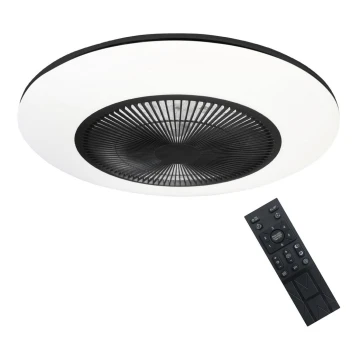 Brilagi - Iluminação LED com regulação e ventoinha AURA LED/38W/230V 3000-6000K preto + controlo remoto