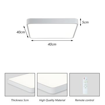 Brilagi - Iluminação de teto LED com regulação POOL LED/36W/230V 3000-6000K 40x40 cm branco + comando