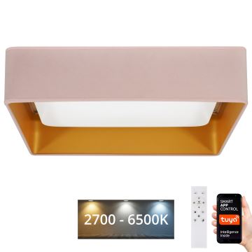 Brilagi - Iluminação de teto LED com regulação VELVET SQUARE SMART LED/36W/230V 2700-6500K Wi-Fi Tuya + controlo remoto rosa