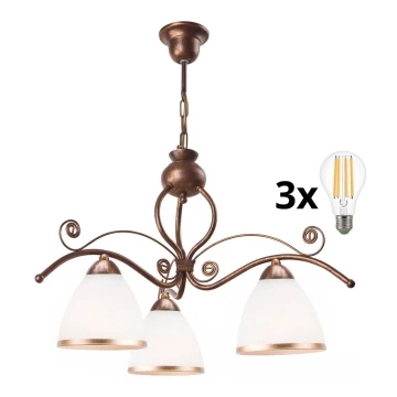 Brilagi - LED Candeeiro suspenso ANTICO 3xE27/60W/230V bronze pátina