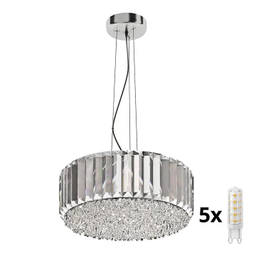 Brilagi - LED Candeeiro suspenso de cristal GLAMOUR 5xG9/42W/230V