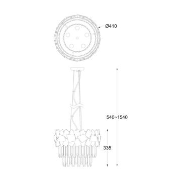 Brilagi - LED Candeeiro suspenso de cristal MIRAGE 5xE14/40W/230V