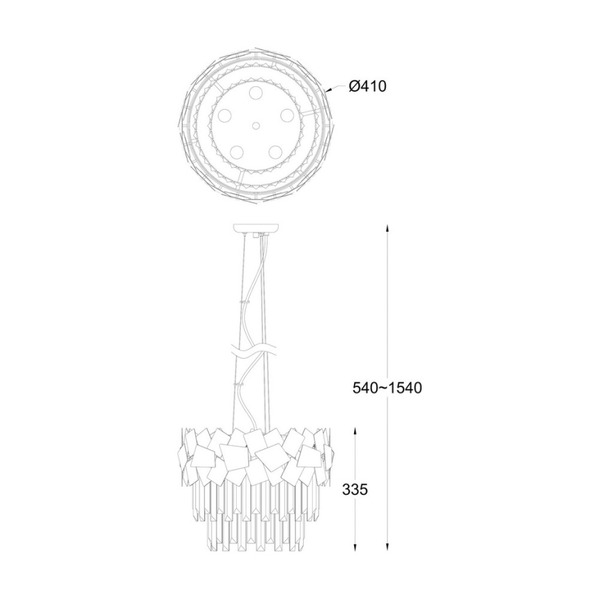 Brilagi - LED Candeeiro suspenso de cristal MIRAGE 5xE14/40W/230V