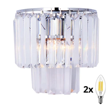 Brilagi - LED Iluminação de parede de cristal MOZART 2xE14/40W/230V cromado brilhante