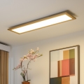 Brilagi - Luminária de teto LED dimerizável SLIMFRAME WOOD LED/58W/230V 124x34 cm 3000-6000K castanha + comando remoto