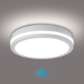 Brilagi - Luminária de teto LED para exterior com sensor BENE LED/24W/230V Ø 26 cm branca IP54