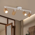 Brilagi - Luminária de teto MODERN WOOD 4xGU10/8W/230V madeira/branco