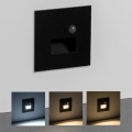 Brilagi - Luminária LED para escadas com sensor de movimento e crepuscular JACK LED/3W/230V 3000/4000/6500K IP65 preta
