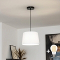 Brilagi - Lustre LED suspenso por cabo CERIA 1xE27/40W/230V, diâmetro 30 cm, branco