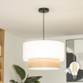 Brilagi - Lustre LED suspenso por cabo CERIA 1xE27/40W/230V Ø 50 cm branco/bege
