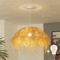 Brilagi - Lustre pendente LED em cabo CERIA BOHO 1xE27/40W/230V Ø 60 cm ráfia