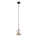 Brilagi - Lustre suspenso com cabo VULCANO 1xG9/8W/230V castanho/bege fumado
