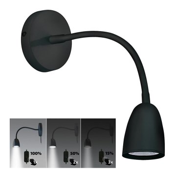 Brilagi - Pequeno candeeiro de parede LED com regulação LED/4W/230V preto