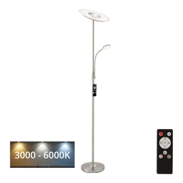 Brilo - Candeeiro de chão LED com regulação LED/29,5W/230V + LED/3,5W 3000-6000K + controlo remoto