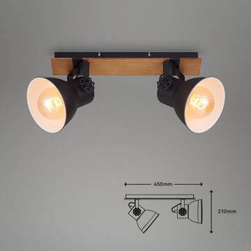 Briloner 2742-025 - Foco SPOTLIGHT 2xE27/40W/230V preto/castanho