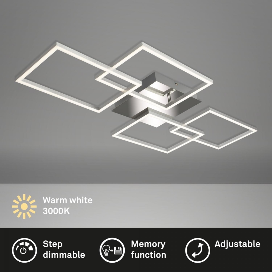 Briloner 3091-018 - Iluminação de teto LED com regulação FRAME LED/30W/230V cromado