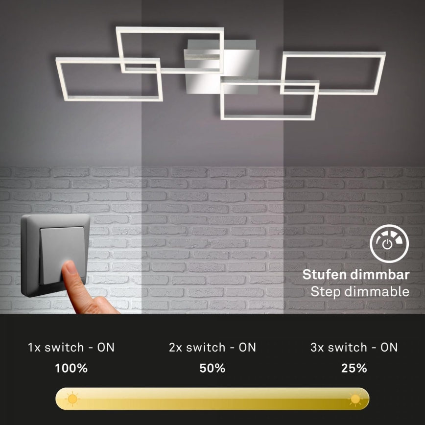 Briloner 3091-018 - Iluminação de teto LED com regulação FRAME LED/30W/230V cromado