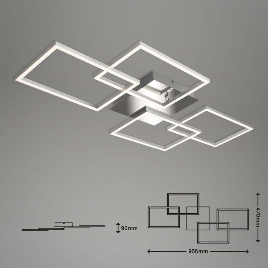 Briloner 3091-018 - Iluminação de teto LED com regulação FRAME LED/30W/230V cromado