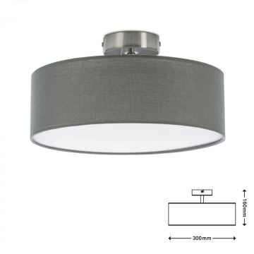 Briloner 3375-024 - Iluminação de teto 1xE27/40W/230V diâmetro 30 cm cinzento