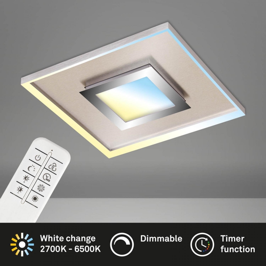 Briloner 3641-012 - Iluminação de teto LED com regulação FRAME LED/30W/230V 2700-6500K cromado + comando