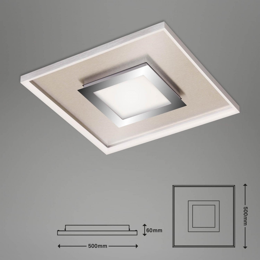 Briloner 3641-012 - Iluminação de teto LED com regulação FRAME LED/30W/230V 2700-6500K cromado + comando