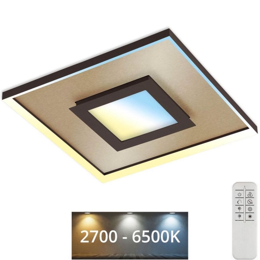 Briloner 3641-017 - Iluminação de teto LED com regulação FRAME LED/30W/230V 2700-6500K dourado + comando