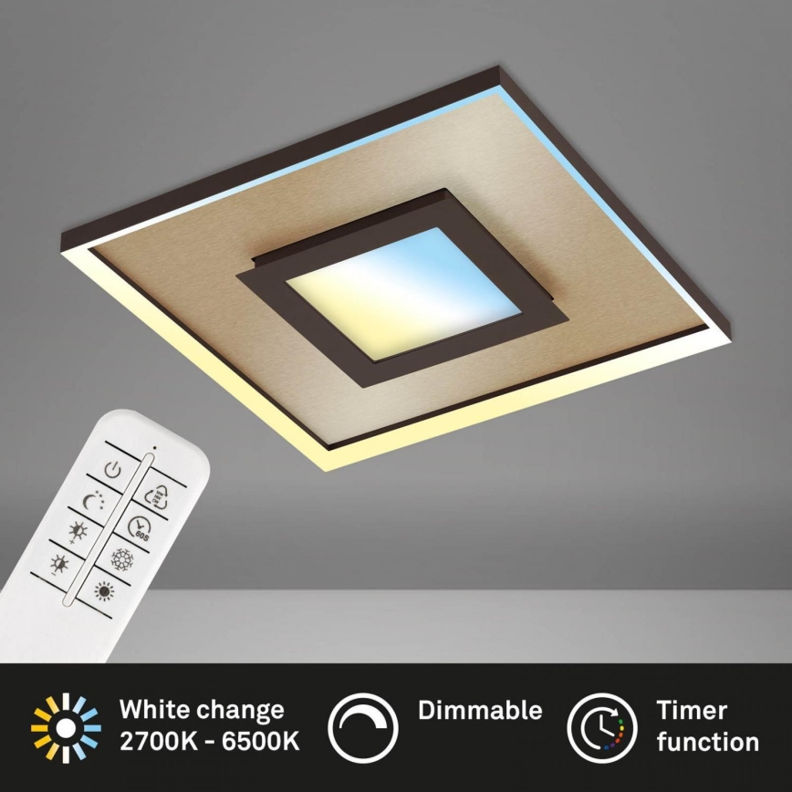 Briloner 3641-017 - Iluminação de teto LED com regulação FRAME LED/30W/230V 2700-6500K dourado + comando