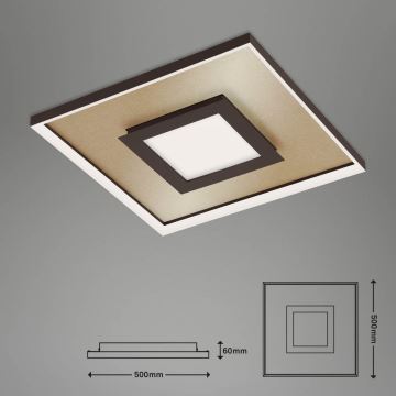 Briloner 3641-017 - Iluminação de teto LED com regulação FRAME LED/30W/230V 2700-6500K dourado + comando