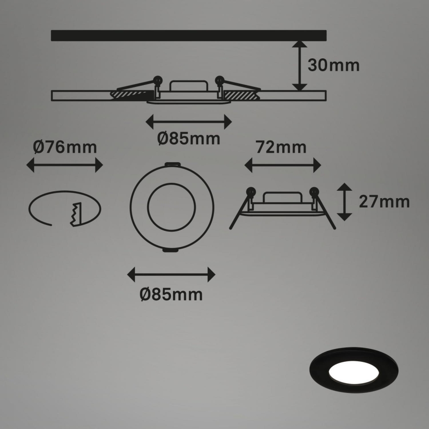 Briloner 7103-435 - CONJUNTO 3x Focos de encastrar LED para casa de banho com regulação LED/5W/230V IP44