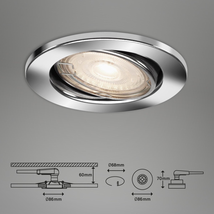 Briloner 7144-038 - CONJUNTO 3x Foco de encastrar de casa de banho LED SLIDE GU10/3,5W/230V IP23