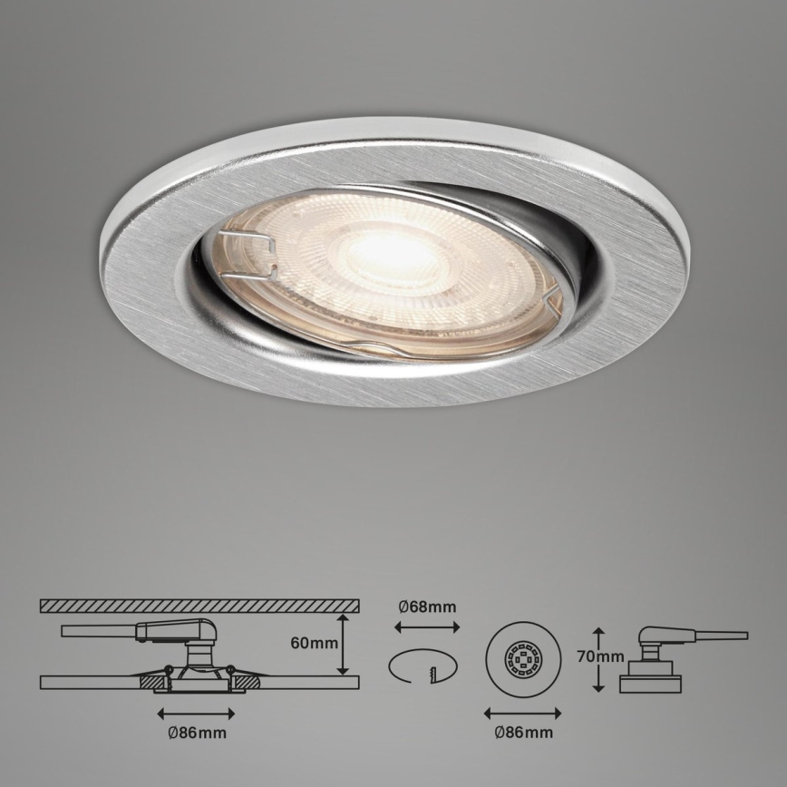 Briloner 7144-039 - Conjunto 3x Foco de encastrar de casa de banho LED SLIDE 1xGU10/4W/230V IP23