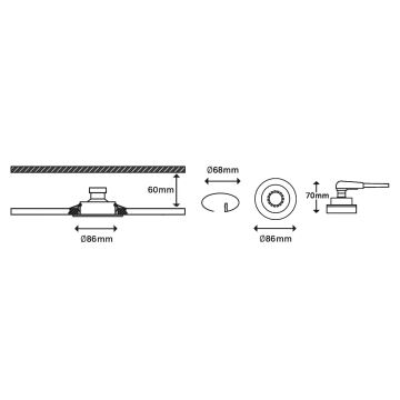 Briloner 7148-039 - CONJUNTO 3xIluminação de casa de banho LED com regulação GU10/5,5W/230V IP23