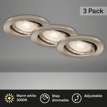 Briloner 7149-032 - CONJUNTO 3xIluminação de casa de banho LED com regulação 1xGU10/5W/230V IP23