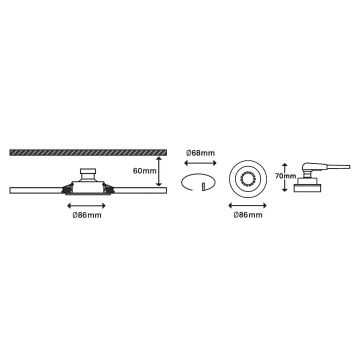 Briloner 7149-032 - CONJUNTO 3xIluminação de casa de banho LED com regulação 1xGU10/5W/230V IP23