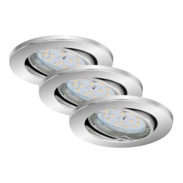 Briloner 7219-038 - CONJUNTO 3x Foco de encastrar de casa de banho LED com regulação 1xGU10/5W/230V IP23