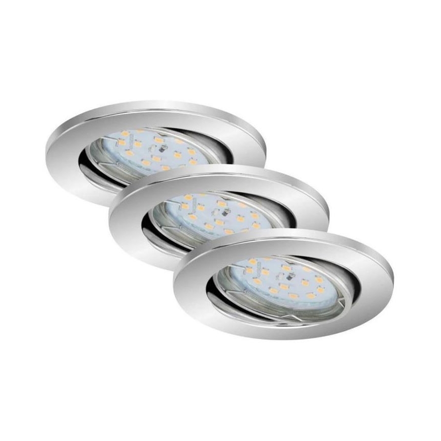 Briloner 7219-038 - CONJUNTO 3x Foco de encastrar de casa de banho LED com regulação 1xGU10/5W/230V IP23